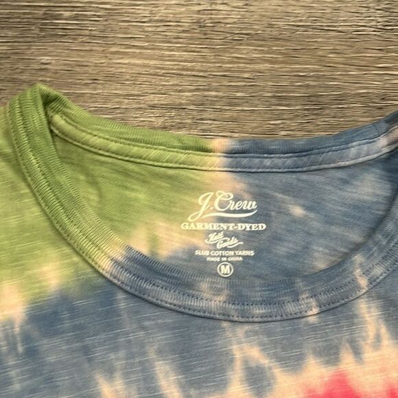 J.CREW garment dyed knit goods slub cotton yarns tie dye tshirt - M - Picture 3 of 5